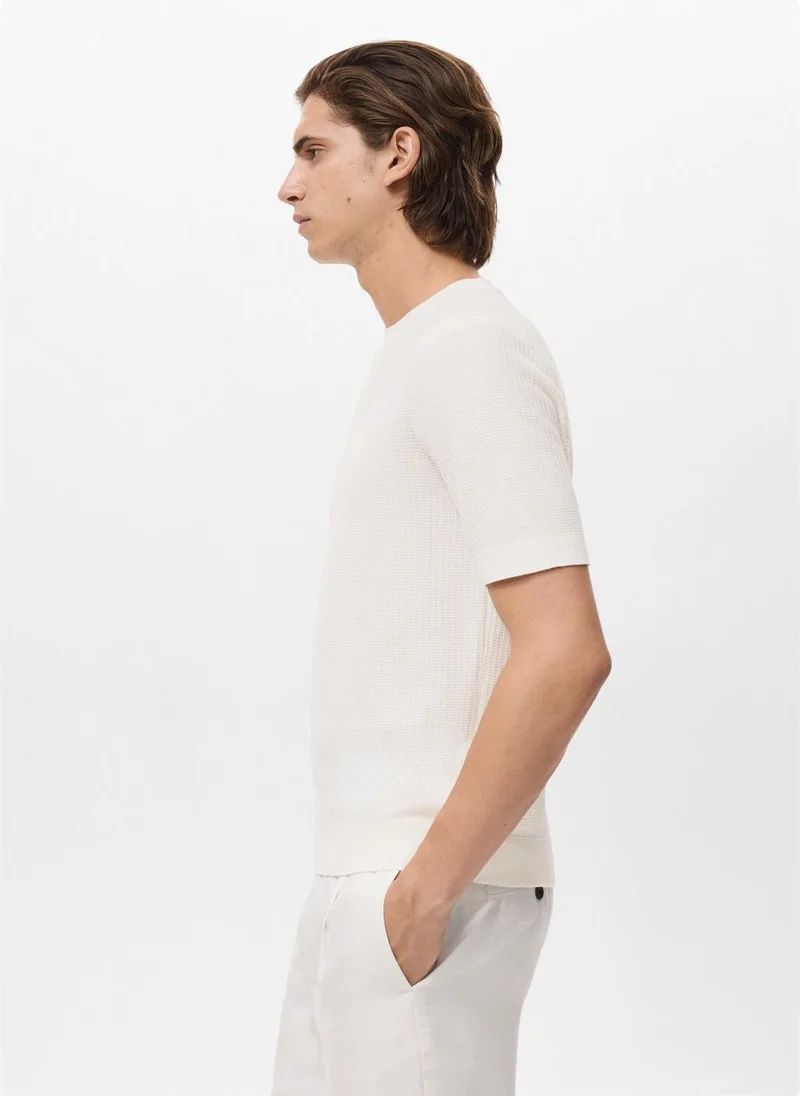 Mango Man 100% cotton knitted t-shirt