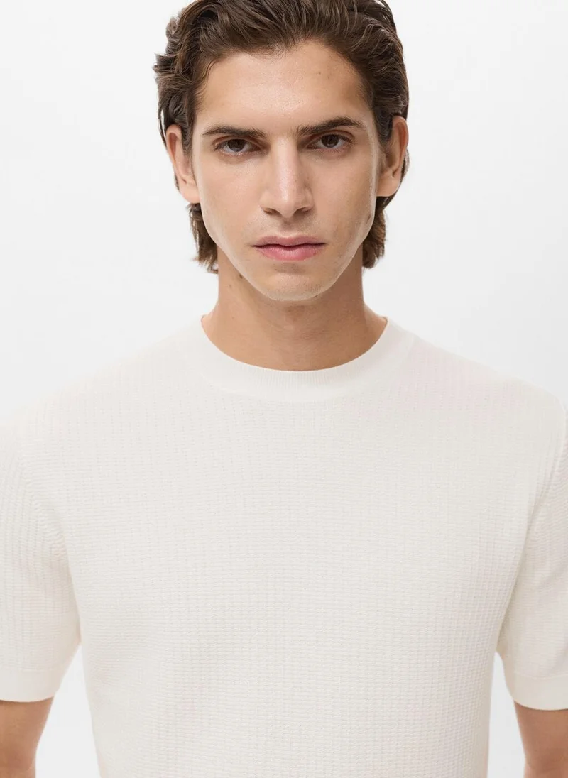 Mango Man 100% cotton knitted t-shirt