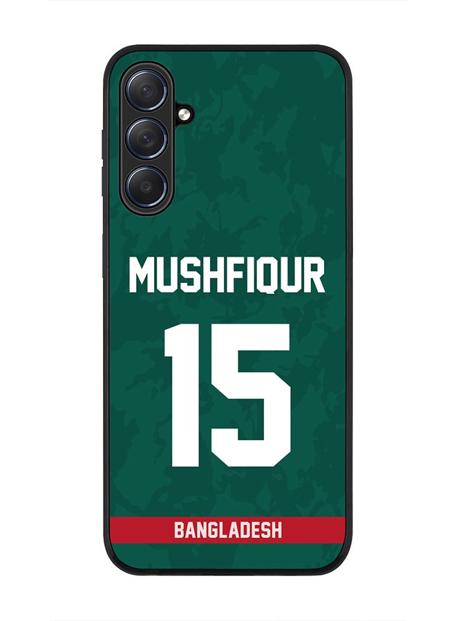 Stylizedd Cover for Samsung Galaxy M54 5G Case, Rugged Black Slim fit Flexible Thin Protective Phone Cases - Player Name - Mushfiqur Rahim, Jersey Number- 15 - Image 1