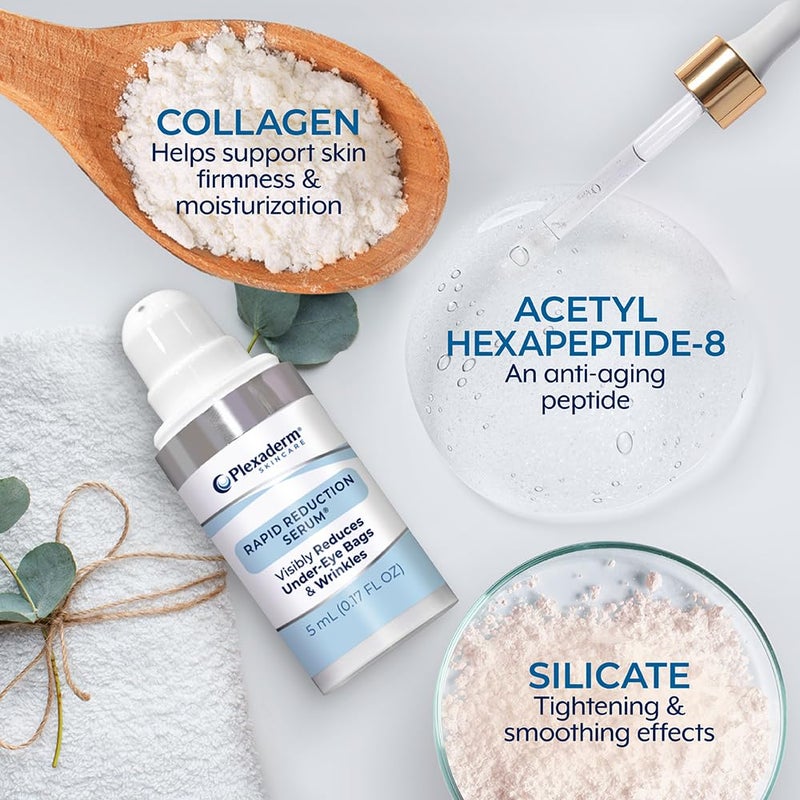 Plexaderm Rapid Reduction Eye Serum - Visibly Reduces Under-Eye Bags, Wrinkles, Dark Circles, Fine Lines & Crow's Feet Instantly, Anti Aging Wrinkle Remover for Face, Pump - Image 2