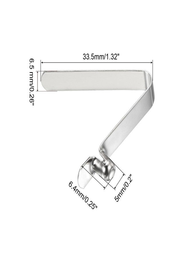 PATIKIL 6.4x5mm Kayak Paddle Snaps, 10 Pack Tent Pole Clips Steel V Shaped Single Pin Push Button Spring Clips Lock Tube Pole Clips for Camping Awning - Image 2