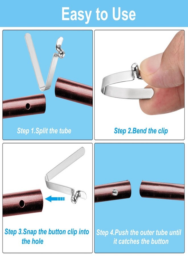 PATIKIL 6.4x5mm Kayak Paddle Snaps, 10 Pack Tent Pole Clips Steel V Shaped Single Pin Push Button Spring Clips Lock Tube Pole Clips for Camping Awning - Image 4