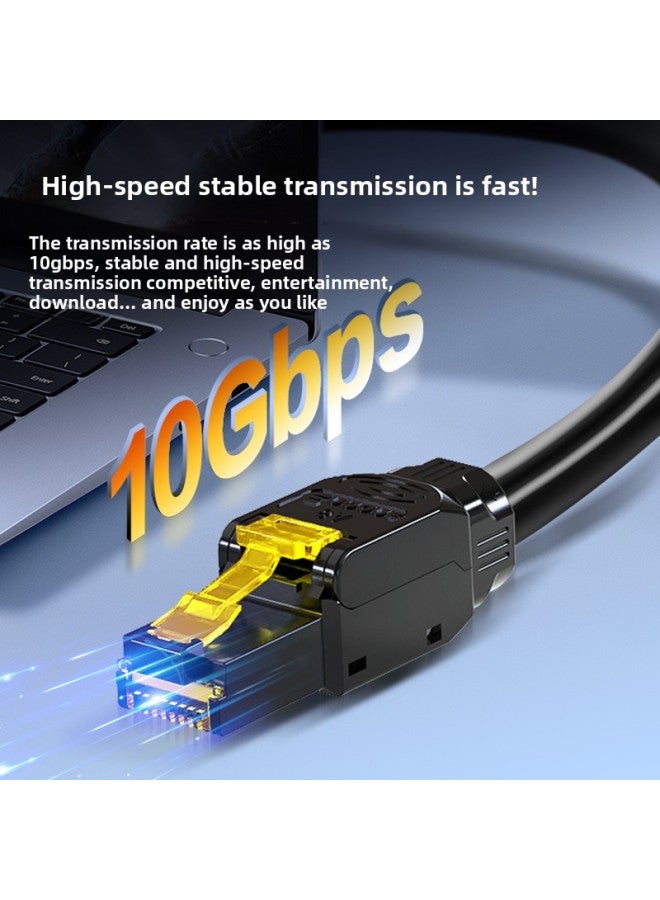 Loquat Inman Class 6 Gigabit Network Cable Home Twisted Pair Super 66 Class 6 Gigabit Network Cable Broadband Computer Jumper 8-Color:【customized】 Category 6 10 Gigabit (blue Crystal Head + Yellow Line)-Li - Image 4