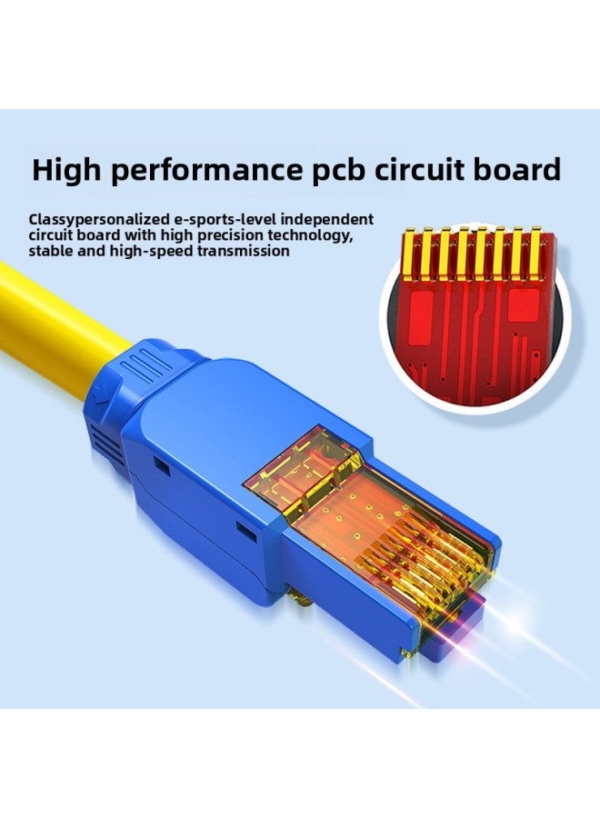 Loquat Inman Class 6 Gigabit Network Cable Home Twisted Pair Super 66 Class 6 Gigabit Network Cable Broadband Computer Jumper 8-Color:【customized】 Category 6 10 Gigabit (blue Crystal Head + Yellow Line)-Li - Image 5