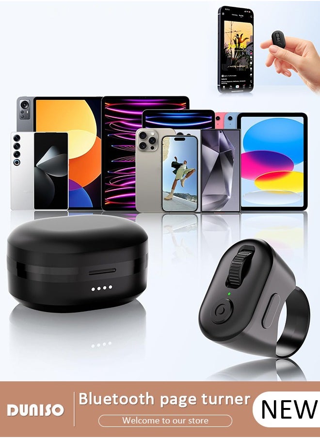 DUNISO TikTok Scroll Ring, Page Turner for iPhone iPad, Wireless Bluetooth Camera Remote Control, Suitable for TIK Tok, iPhone, iPad, Android  - Image 1