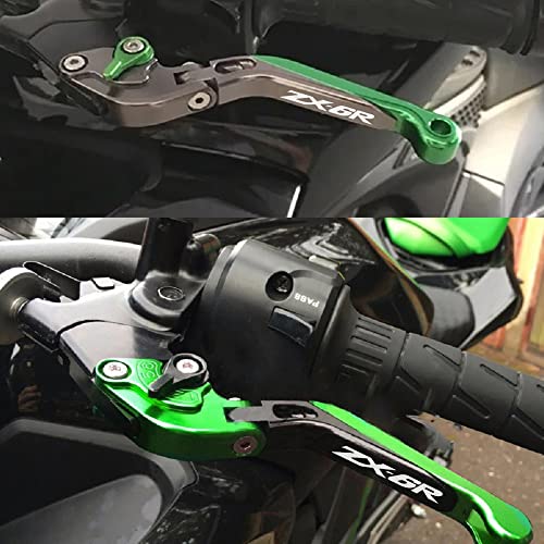 XIDAODIT Motorcycle Accessories Adjustable CNC Brakes Clutch Levers Handle for Kawasaki ZX6R ZX 6R 636 ZX6 R ZX6R 20072016 BlackGreen - Image 3