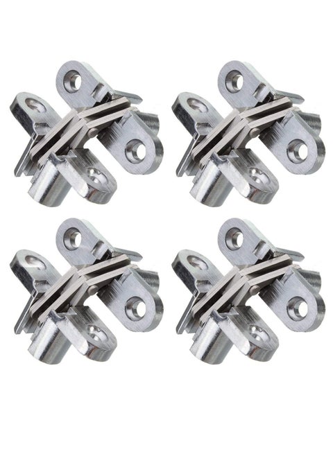 2 Pairs Hidden Cabinet Hinge, for Stainless Steel Invisible Door, with Screws for Cabinet Furniture Drawer Window, Leaf Height 1-3/4''