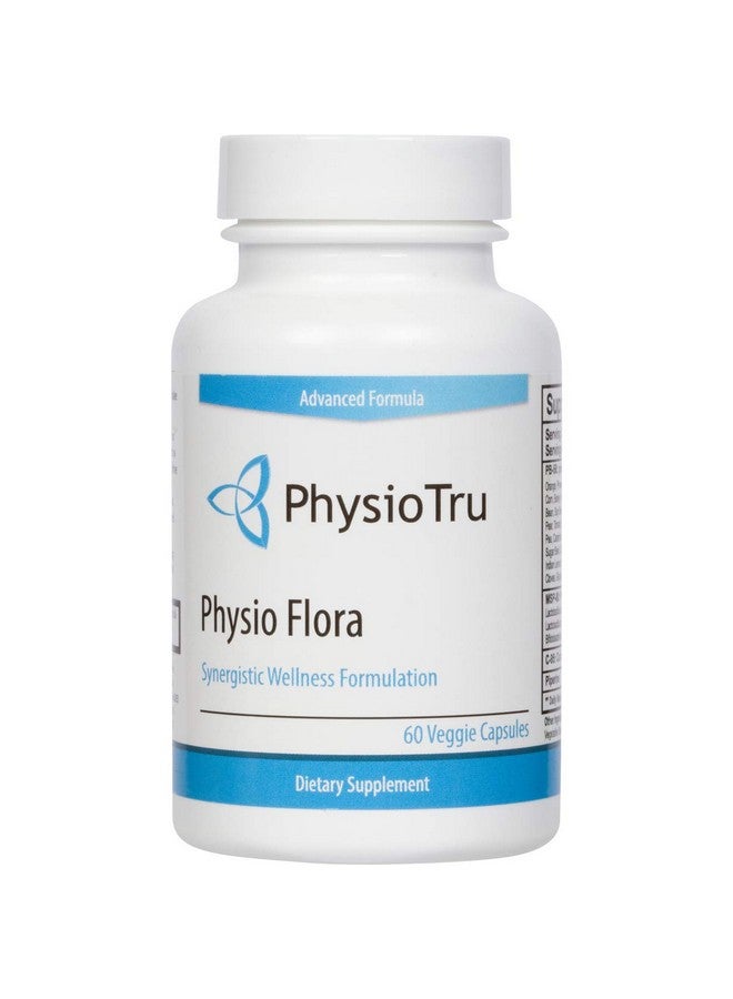 PhysioTru Physio Flora Curcumin Piperine, Probiotics and Prebiotics for Gut, 60 Veggie Capsules - Image 1