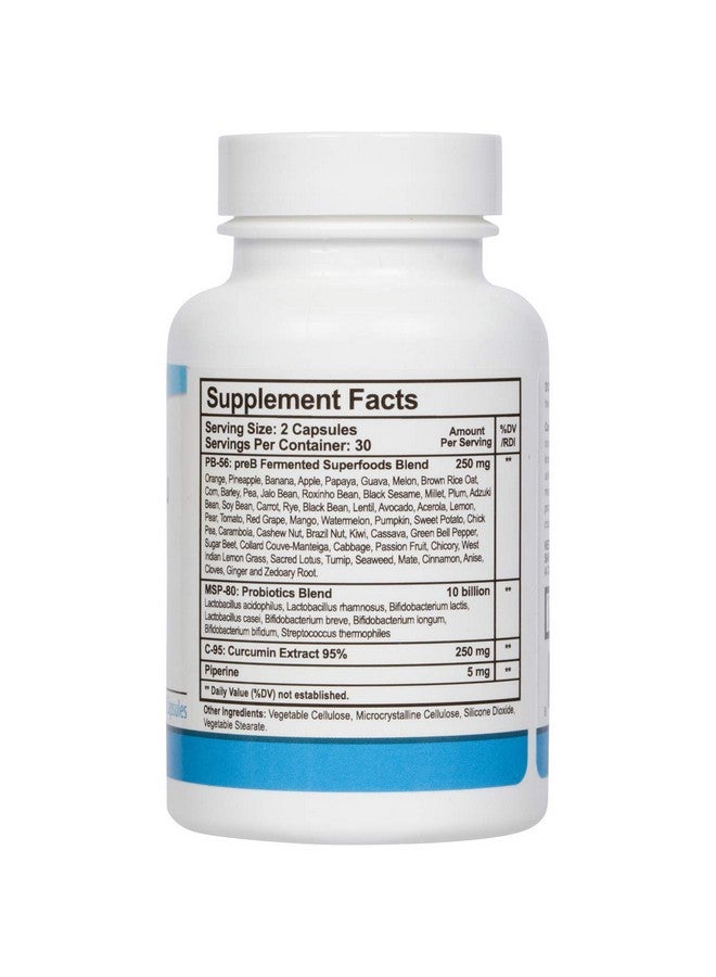 PhysioTru Physio Flora Curcumin Piperine, Probiotics and Prebiotics for Gut, 60 Veggie Capsules - Image 3