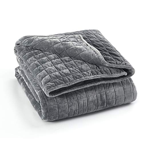 RelaxBlanket 48''x72'' Duvet Cover for Weighted Blanket | Super Cozy and Warm | Double-Side Square Quilted Minky | Dark Grey - Image 1