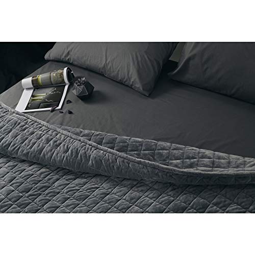 RelaxBlanket 48''x72'' Duvet Cover for Weighted Blanket | Super Cozy and Warm | Double-Side Square Quilted Minky | Dark Grey - Image 3
