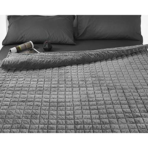RelaxBlanket 48''x72'' Duvet Cover for Weighted Blanket | Super Cozy and Warm | Double-Side Square Quilted Minky | Dark Grey - Image 2