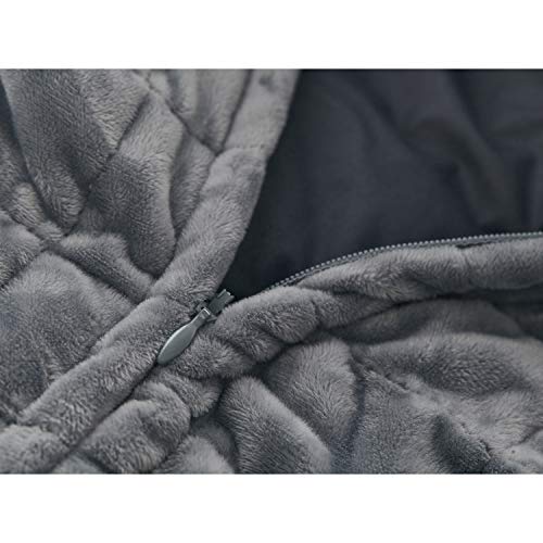 RelaxBlanket 48''x72'' Duvet Cover for Weighted Blanket | Super Cozy and Warm | Double-Side Square Quilted Minky | Dark Grey - Image 5