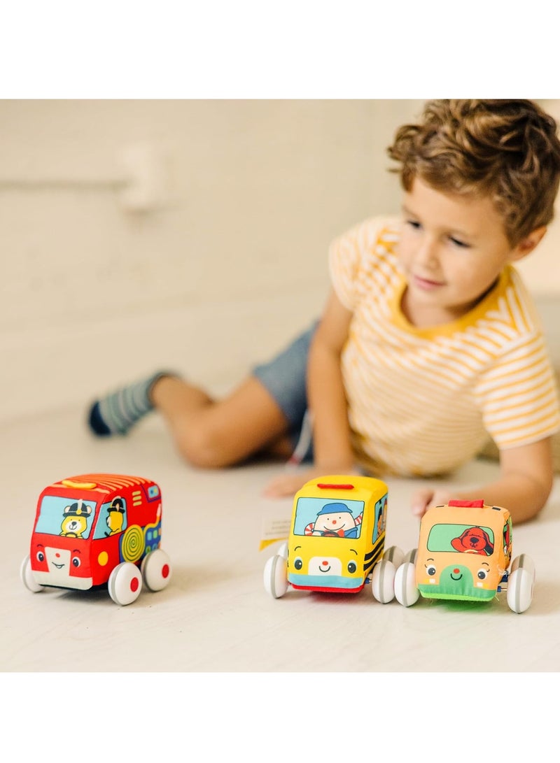 Pull Back Car Set for Kids Soft Baby Toy Set with 3 Cars Pull Back Cars Toys for Babies and Toddlers  - Image 1