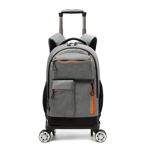 HTgroce Rolling Backpack with Wheels for Boys Roller Wheels Backpacks Big Kids Laptop Luggage Travel Suitcase for Teen Boys - Image 1