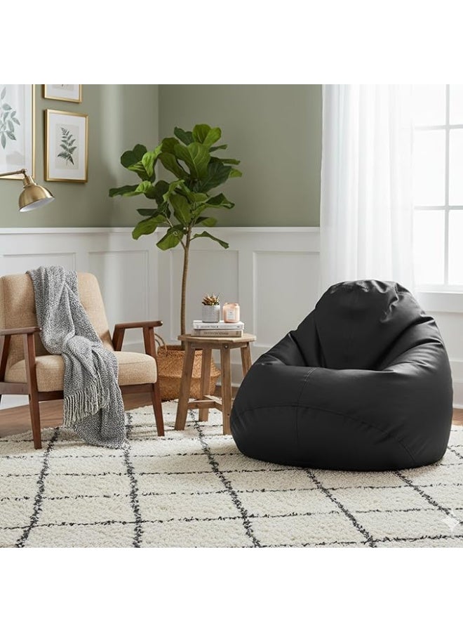 Harmony Home كرسي حبوب الفول للأطفال من هارموني هوم | كرسي حبوب ناعم وقوي للأطفال | تصميم خفيف الوزن ومريح لغرفة اللعب، غرفة النوم والاستراحة – مقعد ممتع وآمن للأطفال (أسود) - Image 1