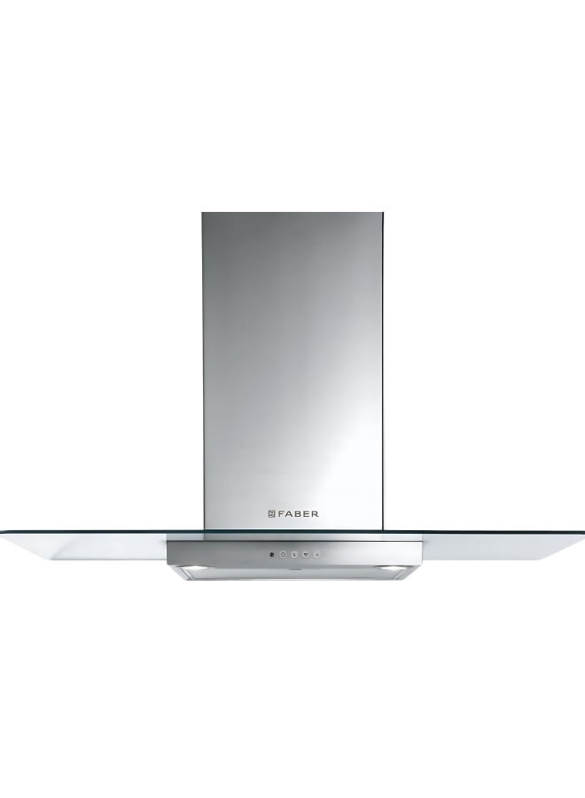 فابر Kitchen Cooker Hood, 90 cm Wall-Mount T-Shape, 420 m³/h Suction Power, 3-Speed, LED Lighting, Stainless Steel/Glass, NICE LED SRM X/V NS A90 ( Made in Italy ) Wall Fixed 115 W 325.0617.053 Stainless steel - Glass - Image 1