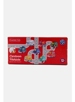 Preschool Fun 2 Pieces Cartoon Vehicle, Multicolor  - Image 3