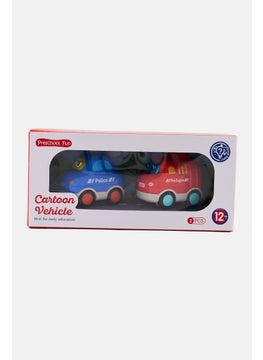 Preschool Fun 2 Pieces Cartoon Vehicle, Multicolor  - Image 1