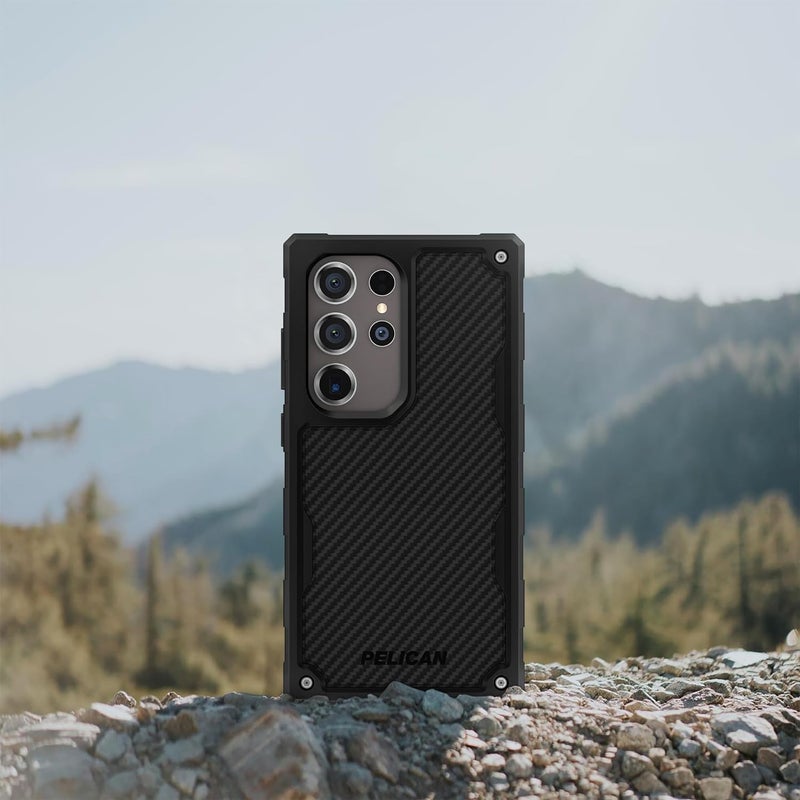 Pelican Shield - Samsung Galaxy S24 Ultra Case [6.8â€] [Wireless Charging] [21ft MIL-STD Drop Protection] Phone Case for Samsung Galaxy S24 Ultra - Heavy Duty Cover w/Belt Clip Holster Stand - Carbon - Image 4