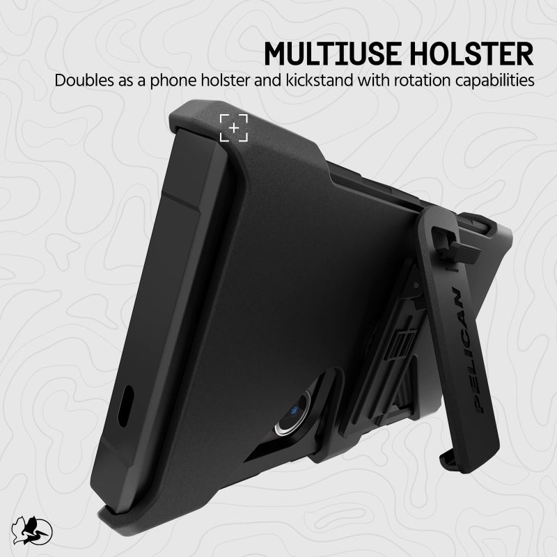 Pelican Shield - Samsung Galaxy S24 Ultra Case [6.8â€] [Wireless Charging] [21ft MIL-STD Drop Protection] Phone Case for Samsung Galaxy S24 Ultra - Heavy Duty Cover w/Belt Clip Holster Stand - Carbon - Image 2