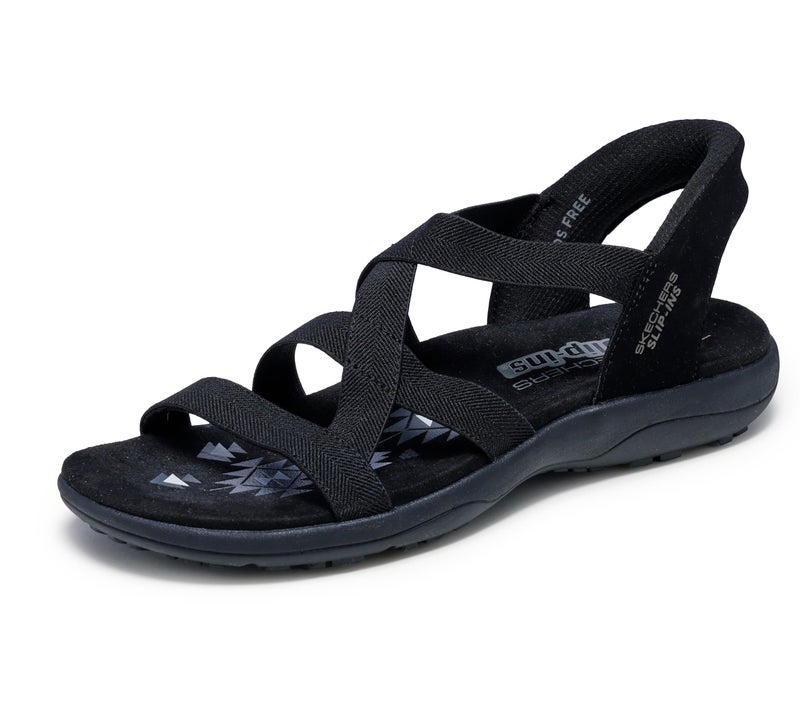 Skechers Women's Reggae Slim - Stretch Flex Hands Free Slip-ins, Black/Black, 8 - Image 1