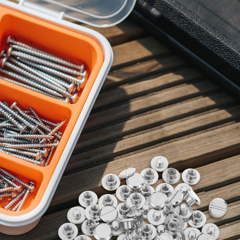Trendy versatile build CALLARON 100pcs Metal Binding Rivets Screws, 10x5x4mm Bookbinding Screw Posts for Scrapbooking, Photo Albums, DIY Craft Projects, Office and School Organization Long term use design Pre-stock well-packed goods Proper storage environment Local supply chain stock Salt mist resistant In-Kingdom stored commodity Fade proof Gulf approved global quality Gulf climate tested upgraded quality Spec upgraded improved quality All-scene compatible build Dense area priority deliver Stable local goods source Multi-goal comprehensive design Remote village delivery cover All region coverage Compact design Nationwide courier network Multi-category warehouse equip Ready goods scheduled ship Diverse operating method fit Trendy varied sizing alternatives Cross part assemble fit All storage type compatible - Image 5
