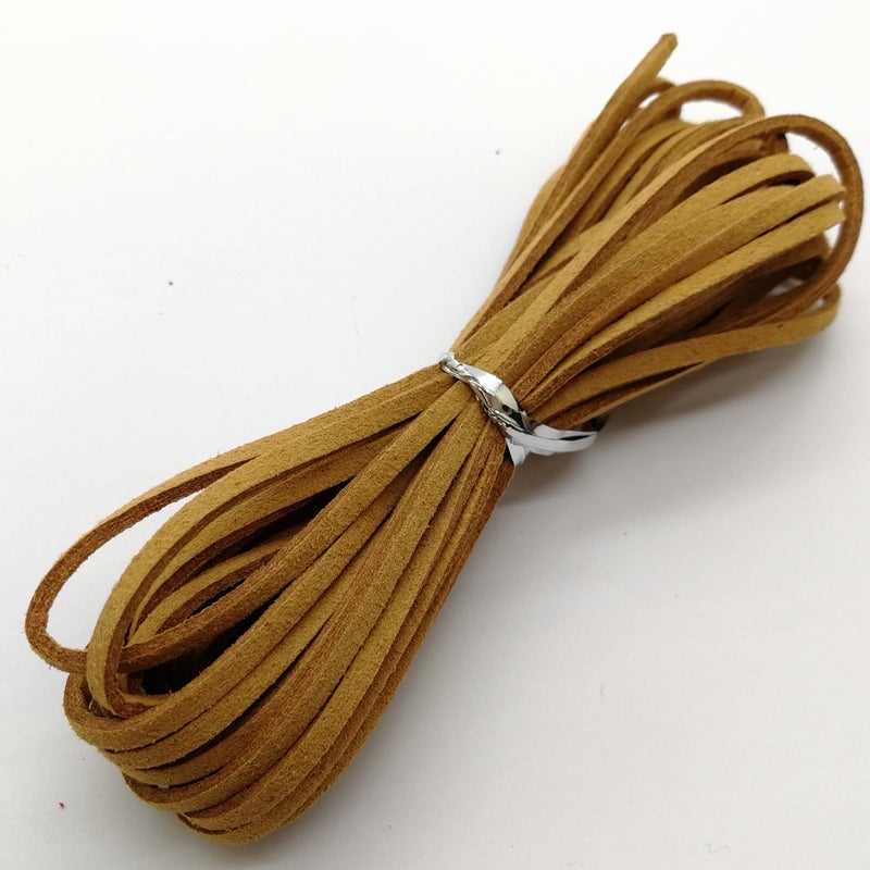 PAMIR TONG 100 Yards 2.6mm Suede Leather Cords Leather Lace Flat Faux Suede Cord String Thread Velvet Cord for Necklace, Bracelet, Beading and DIY Crafts 10 Colors (Color-1)#204 - Image 5