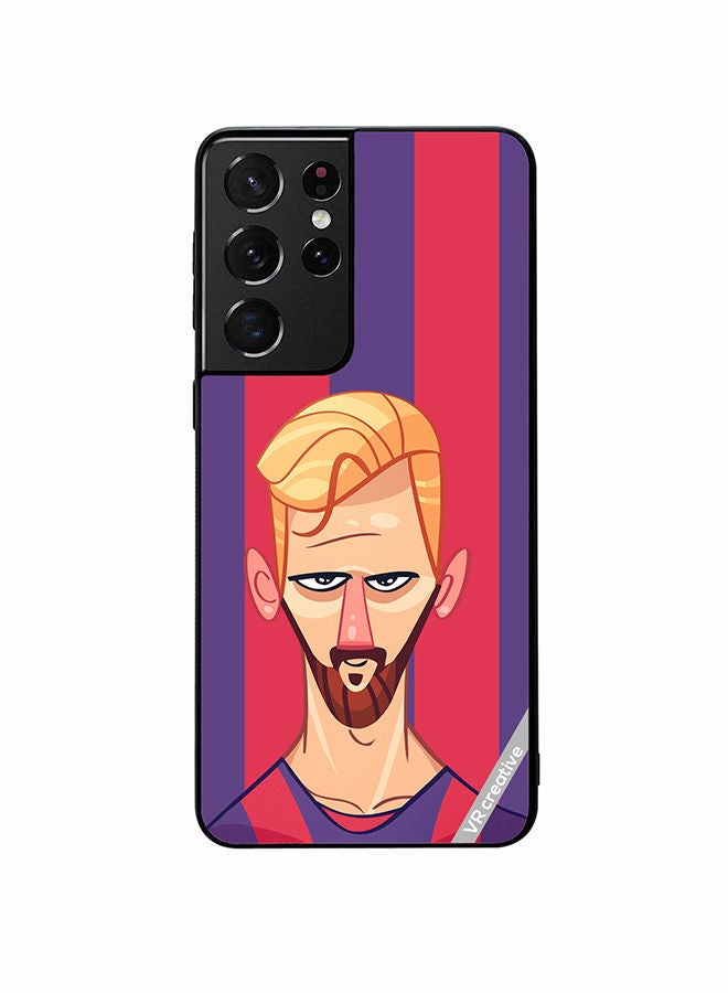 VR CREATIVE Protective Case Cover For Samsung Galaxy S21 Ultra 5G Messi Design Multicolour - Image 1