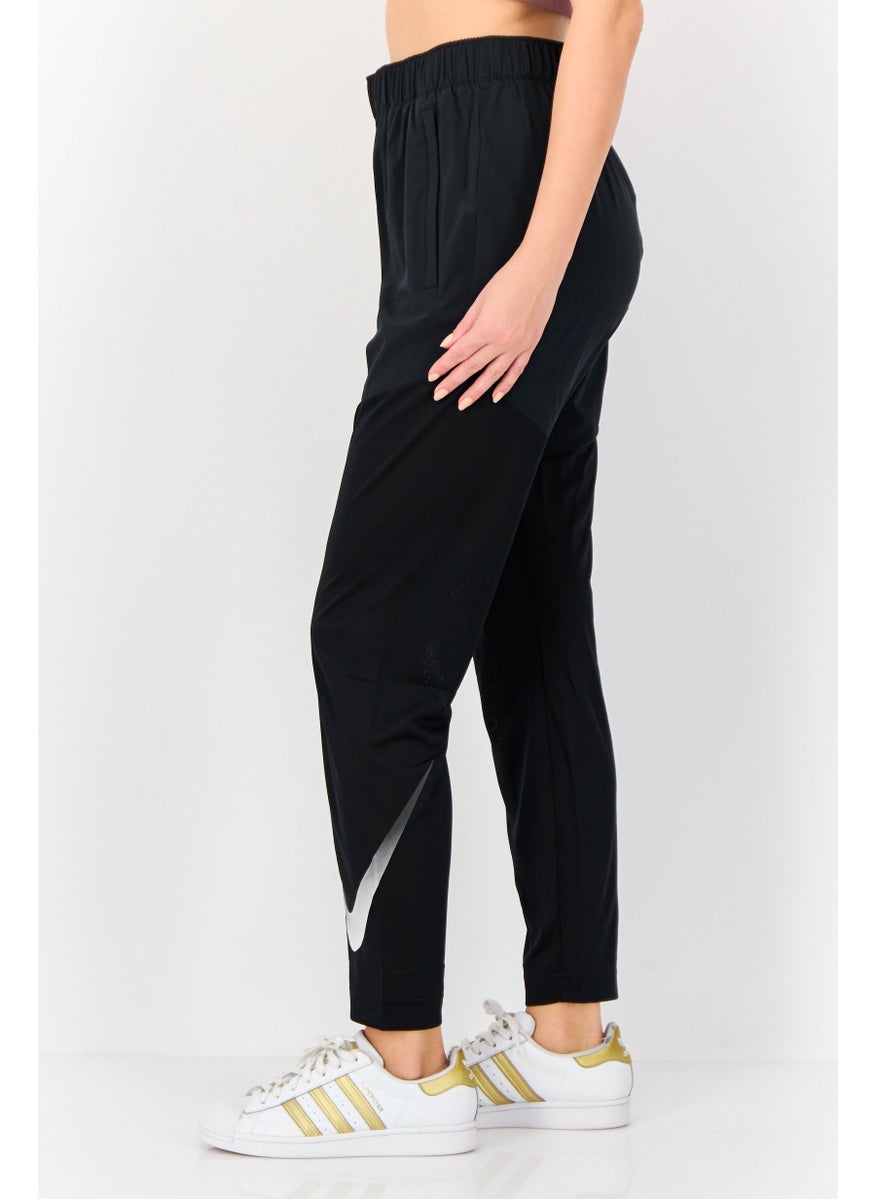 Nike Women Dri-Fit Brand Logo Running Track Pants, Black  - Image 3