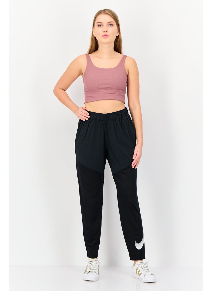 Nike Women Dri-Fit Brand Logo Running Track Pants, Black  - Image 2