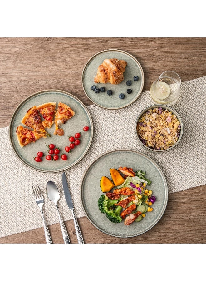 AmorArc Ceramic Dinnerware Sets Handmade Reactive Glaze Stoneware Plates and Bowls Sets - Image 4