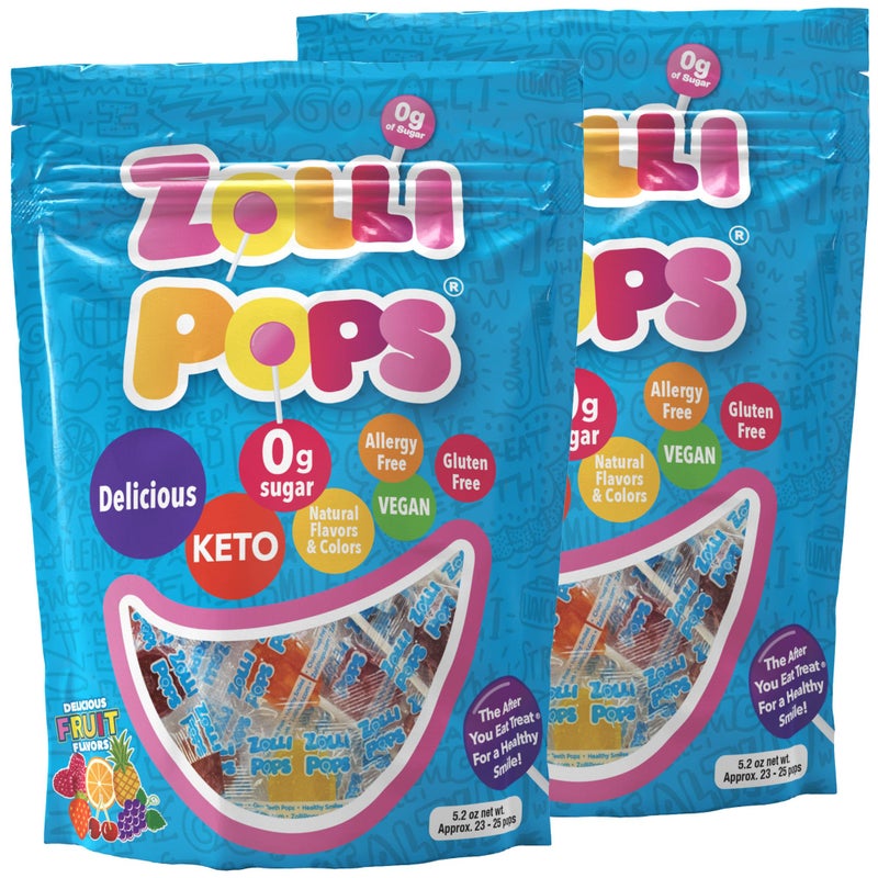 Zollipops Clean Teeth Pops Sugar Free Candy DyeFree Lollipops  Keto  DiabeticFriendly DentistApproved Treats for Kids Natural Fruit Flavors 52 oz Pack of 2 - Image 3