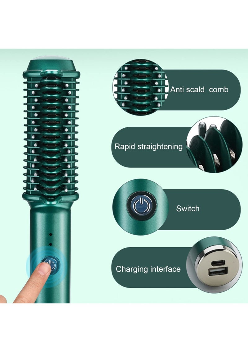SOLARAE Cordless Straightener Brush, Portable Hair Straightener Cordless, USB Rechargeable Electric Hair Straightener Brush, Evenly Fast Heating,Anti-Scald, Mini and Lightweight for on-The-go - Image 2