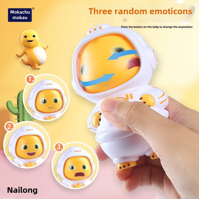 Authorized NAILONG Funny Face-changing Toy Sichuan Opera Face-changing Panda Cartoon Small Milk Dragon Ornaments Hanging Card Keychain([new style] blue single funny face-changing milk dragon) - Image 3