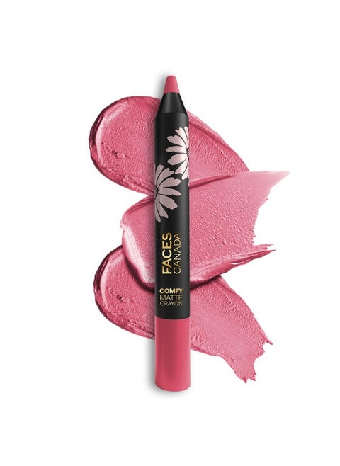 Comfy Matte Lip Crayon - On Fleek 06,2.8G|8Hr Long Stay|No Dryness|Luxurious Matte Texture|Intense Color In 1 Stroke|Hydrates & Nourishes With Chamomile & Shea Butter - Plastic,Multicolor