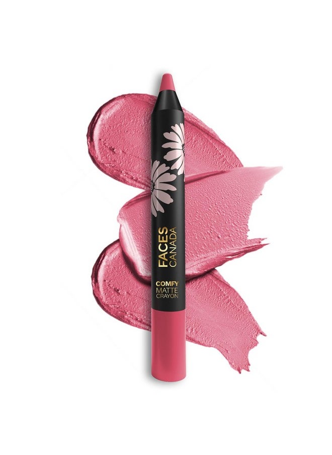 Facescanada - Comfy Matte Lip Crayon - On Fleek 06,2.8G|8Hr Long Stay|No Dryness|Luxurious Matte Texture|Intense Color In 1 Stroke|Hydrates & Nourishes With Chamomile & Shea Butter - Plastic,Multicolor - Image 1