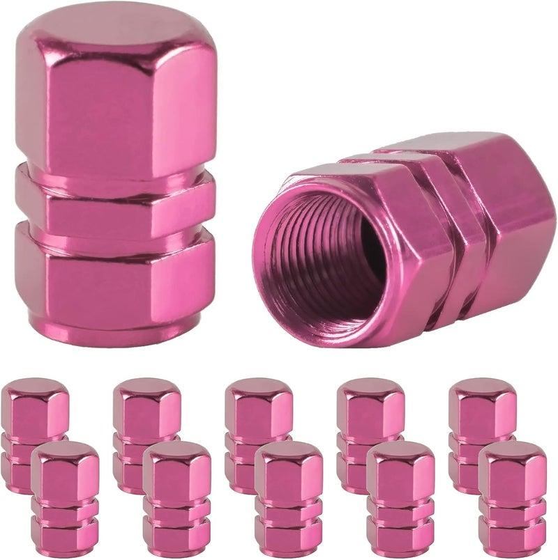 JUSTTOP Car Tire Valve Stem Caps, 12pcs Air Caps Cover, Universal for Cars, SUVs, Bike, Trucks and Motorcycles-Pink - Image 1
