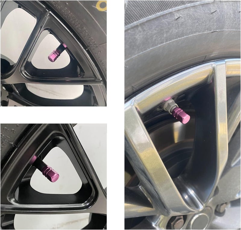 JUSTTOP Car Tire Valve Stem Caps, 12pcs Air Caps Cover, Universal for Cars, SUVs, Bike, Trucks and Motorcycles-Pink - Image 5