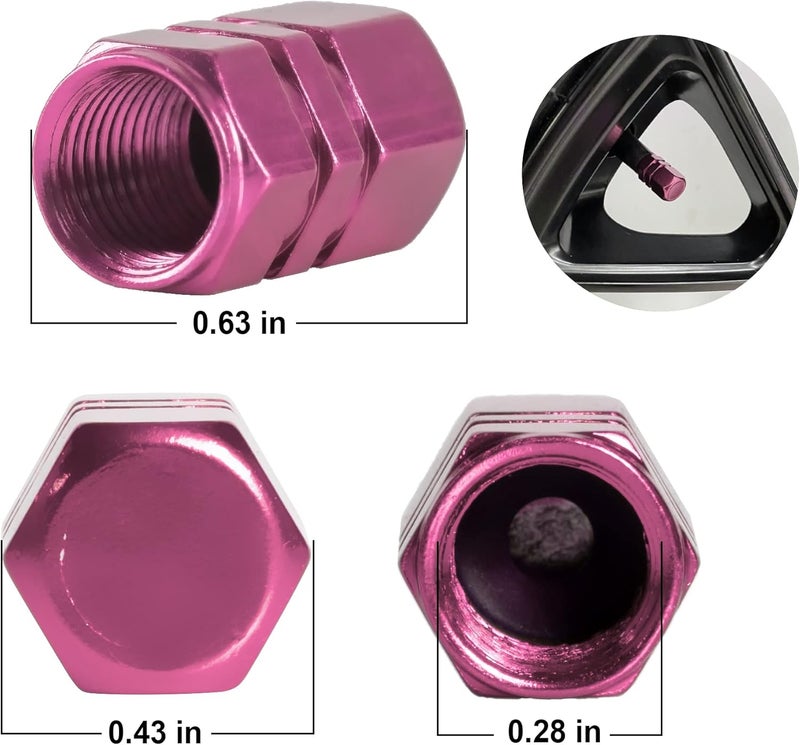 JUSTTOP Car Tire Valve Stem Caps, 12pcs Air Caps Cover, Universal for Cars, SUVs, Bike, Trucks and Motorcycles-Pink - Image 2