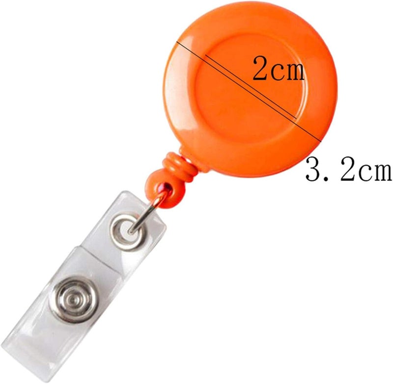 cheekyglo Reel Key Holder Metal Buckle Easy Pull Lanyard Keychain Retractable Badge Reel,Orange - Image 2
