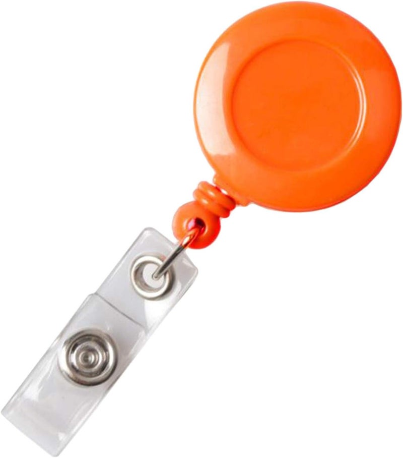 cheekyglo Reel Key Holder Metal Buckle Easy Pull Lanyard Keychain Retractable Badge Reel,Orange - Image 1