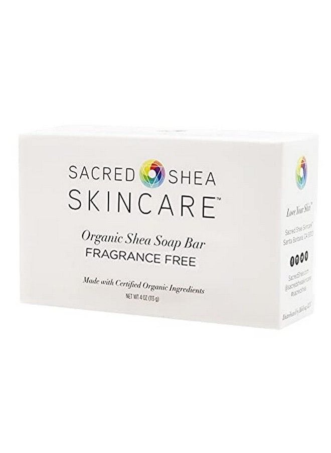 Sacred Shea Skincare - Organic Fragrancefree Shea Beauty Bar Sensitive Skin Beauty Bar Acne Treatment Eczema Soap Unscented (Fragrance Free) 4 Oz - Image 1