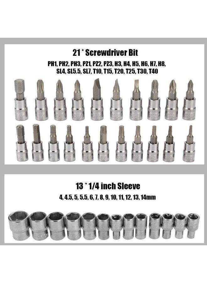 Fanryy 46Pcs Multifunctional Professional Steel Socket Wrench Tool Set - Image 4