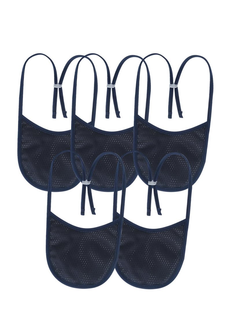 EHUSPU Tracheostomy Neck Stoma Cover,Breathable Laryngectomy Cover for Tracheotomy Care,Tracheal Care Supplies-Adjustable Neck Trachea Protector (Navy-5PCS, Small)  - Image 1