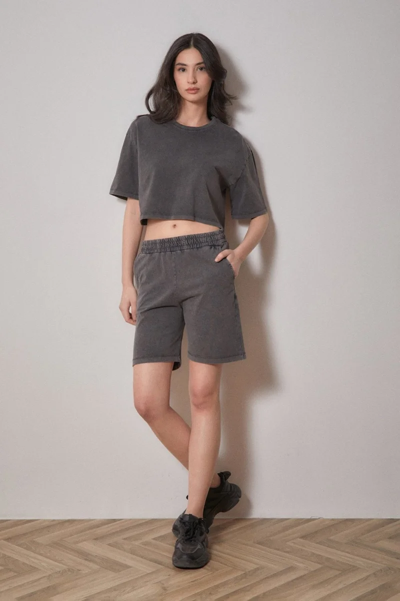FullaModa Basic Set with Elastic Waist Shorts