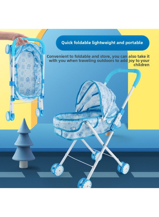 Children's Trolley Toy Foldable With Doll Baby Baby Little Girl Girl Play House Wholesale-Color:Princess Lisa + Bear Trolley + Flagship Gift Bag