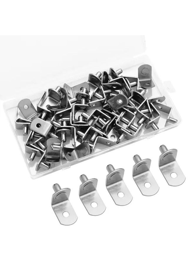 Black L Shaped Shelf Support Pegs 15pcs Heavy Duty Metal Cabinet Brackets - Image 3