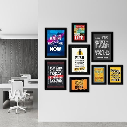 PAPER PLANE DESIGN Motivational Quotes Framed Posters - Inspirational Frames Abstract Wall Art Paintings For Home, Living Room Office Wall Décor. (Set of 8) - Image 3