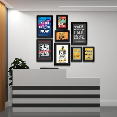 PAPER PLANE DESIGN Motivational Quotes Framed Posters - Inspirational Frames Abstract Wall Art Paintings For Home, Living Room Office Wall Décor. (Set of 8) - Image 5